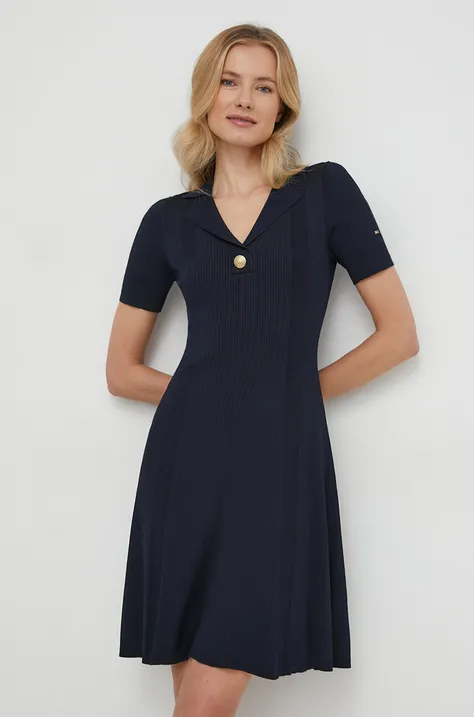 Tommy Hilfiger rochie culoarea bleumarin, mini, evazați WW0WW41444