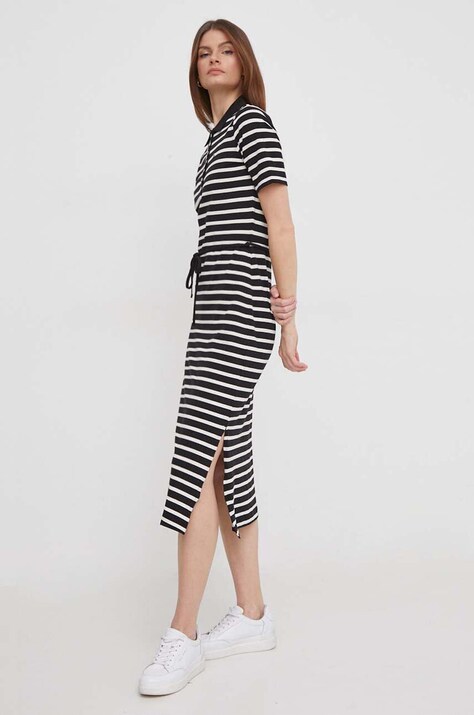 Tommy Hilfiger rochie culoarea negru, maxi, evazată WW0WW42030