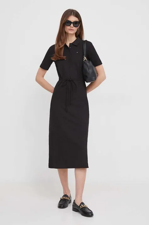 Šaty Tommy Hilfiger černá barva, maxi, WW0WW42030