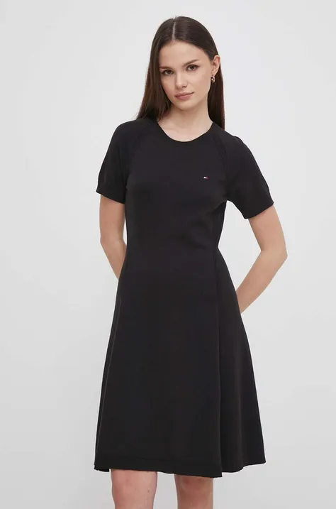 Šaty Tommy Hilfiger černá barva, mini, WW0WW42461
