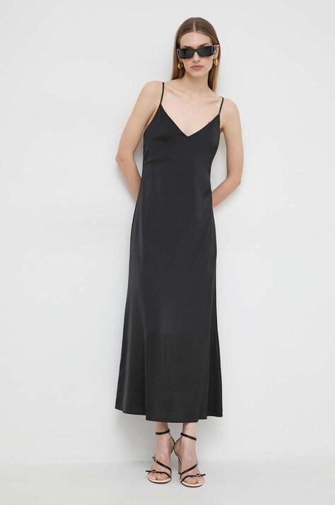 Ivy Oak rochie culoarea negru, maxi, dreaptă IO117599
