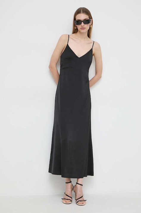 Ivy Oak rochie culoarea negru, maxi, dreaptă IO117599