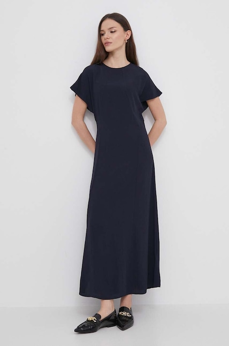 Tommy Hilfiger rochie culoarea bleumarin, maxi, evazată WW0WW41869