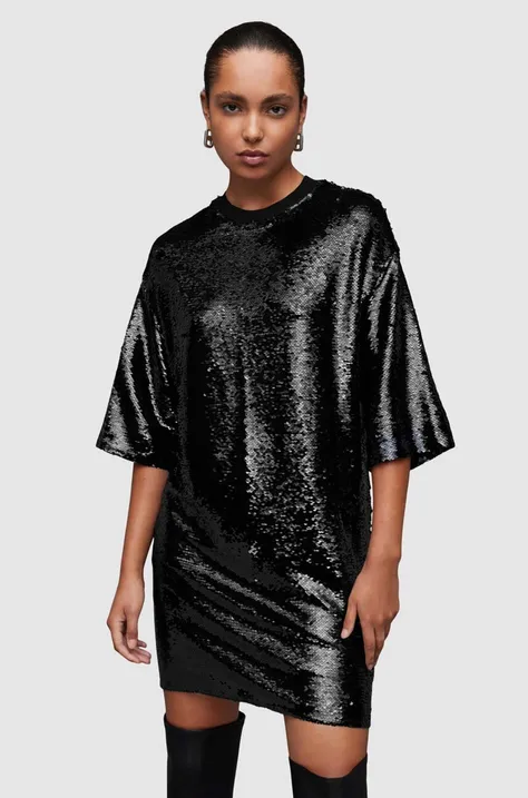 Сукня AllSaints Opal колір чорний mini oversize