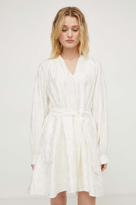 Samsoe Samsoe rochie culoarea bej, mini, evazată