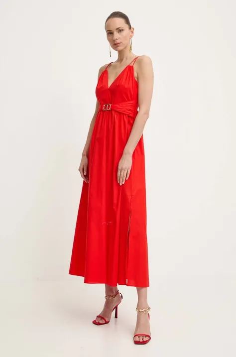 Сукня Twinset колір червоний maxi розкльошена