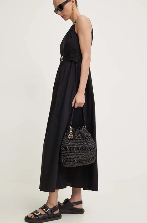 Платье Twinset цвет чёрный maxi расклешённая