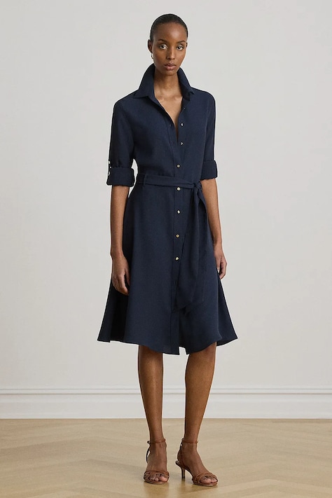 Lauren Ralph Lauren sukienka kolor granatowy mini rozkloszowana 200668471