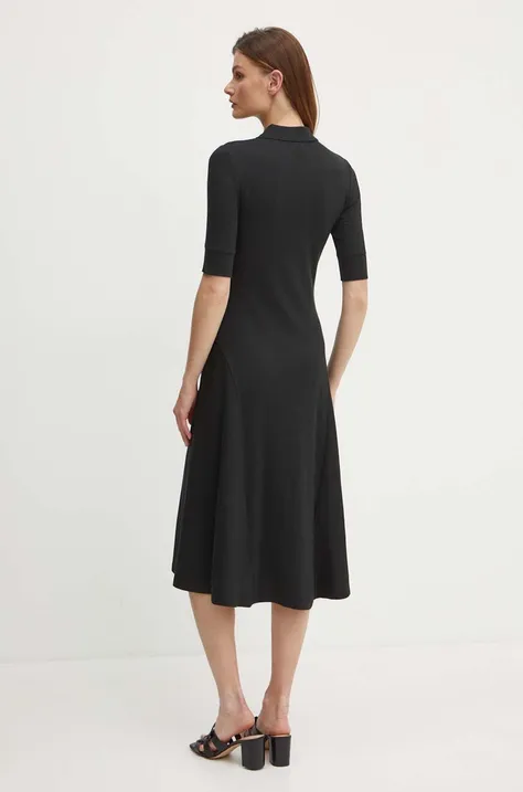 Lauren Ralph Lauren sukienka kolor czarny midi rozkloszowana 200889071