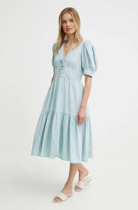 Lauren Ralph rochie din denim mini, evazați, 200933355