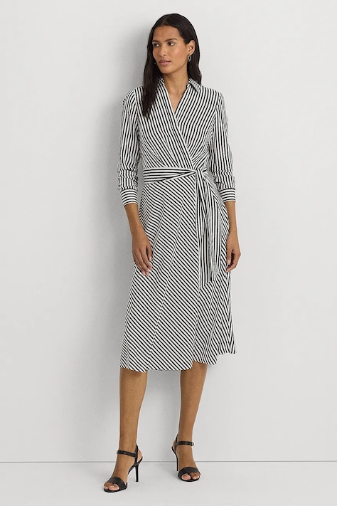Lauren Ralph Lauren sukienka kolor biały midi rozkloszowana 250932706
