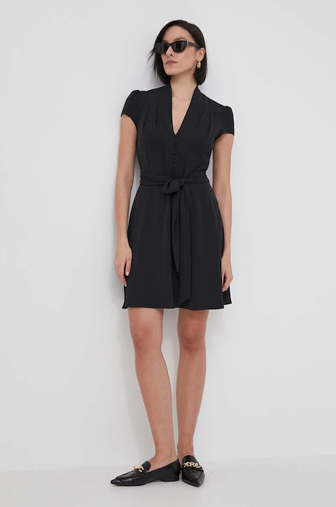 Lauren Ralph rochie culoarea negru, mini, evazată 250933461