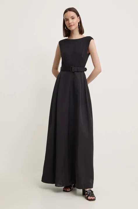 Šaty Lauren Ralph Lauren čierna farba, maxi, áčkový strih, 253899332