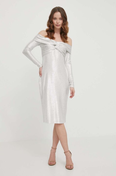 Lauren Ralph rochie culoarea bej, mini, mulată 253932602