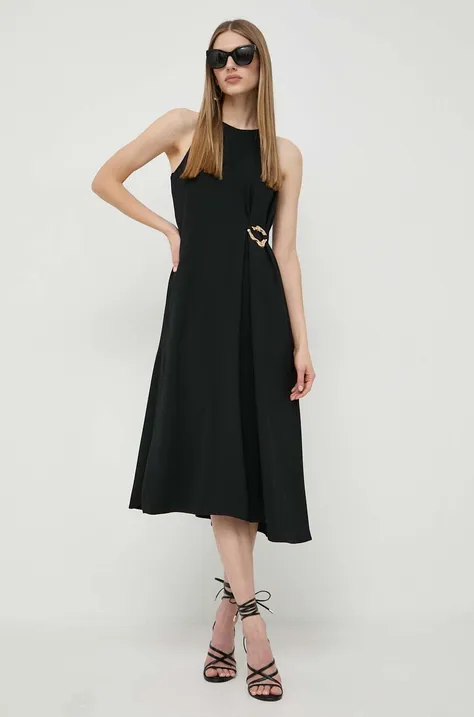 Marella ruha fekete, midi, harang alakú