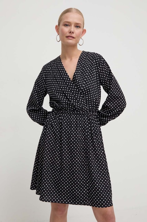 Marella rochie culoarea negru, mini, evazată 2413220000000