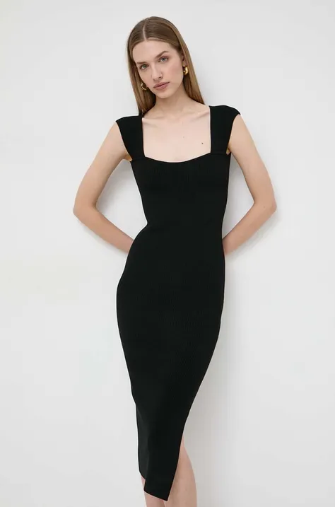 Marella sukienka kolor czarny mini dopasowana