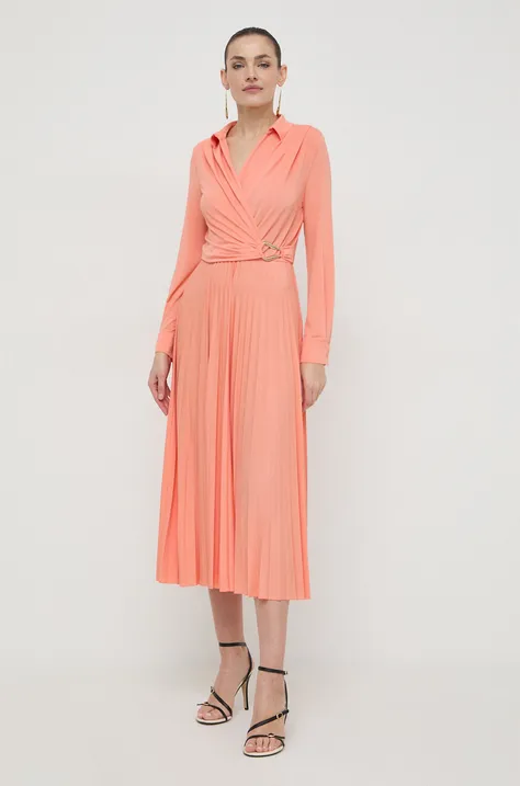 Marella sukienka kolor pomarańczowy maxi rozkloszowana 2413621011200