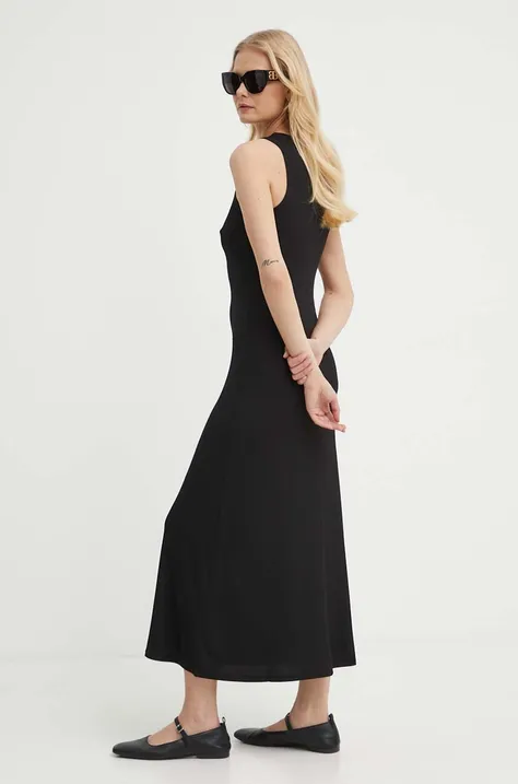 Сукня Marella колір чорний midi розкльошена 2413621084200