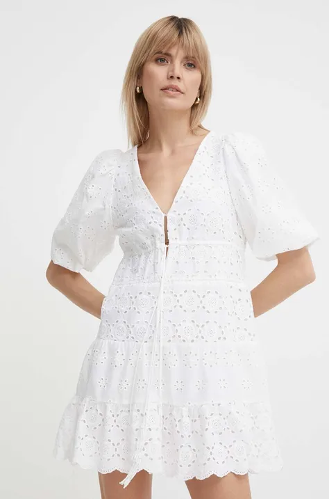 Βαμβακερό φόρεμα Pepe Jeans DELIA χρώμα: άσπρο, PL953475