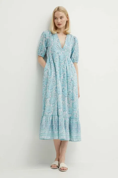 Pepe Jeans rochie din bumbac MAFALDA midi, evazati, PL953479