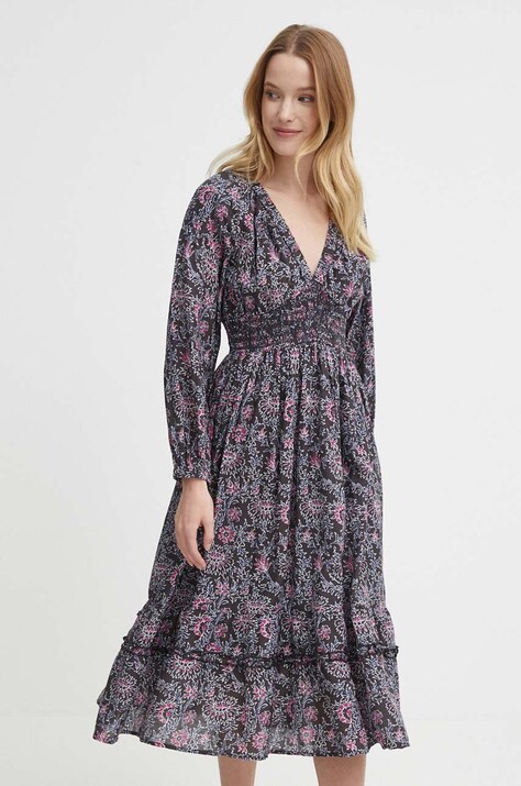 Pepe Jeans rochie DIVINIA culoarea gri, mini, evazată, PL953489
