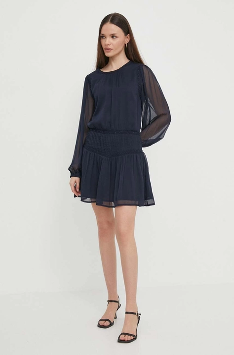 Pepe Jeans rochie culoarea albastru marin, mini, evazati