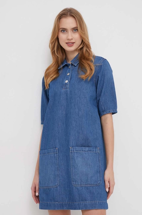 Rifľové šaty Pepe Jeans mini, rovný strih