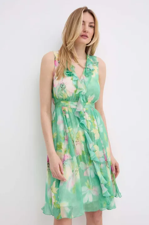 Φόρεμα από συνδιασμό μεταξιού Liu Jo χρώμα: πράσινο