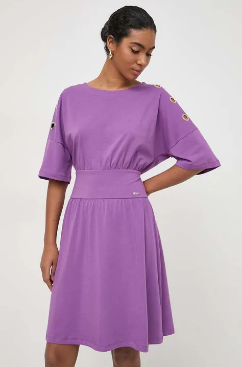 Šaty Liu Jo fialová farba, mini, áčkový strih
