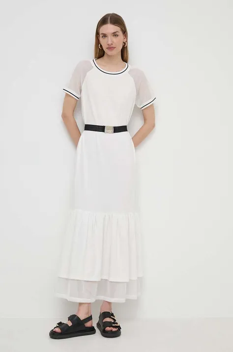 Сукня Liu Jo колір бежевий maxi розкльошена