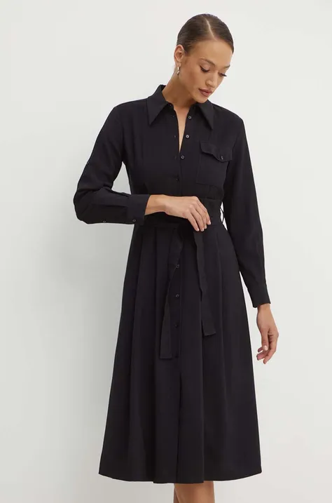 MAX&Co. rochie culoarea negru, midi, evazati, 2416221032200