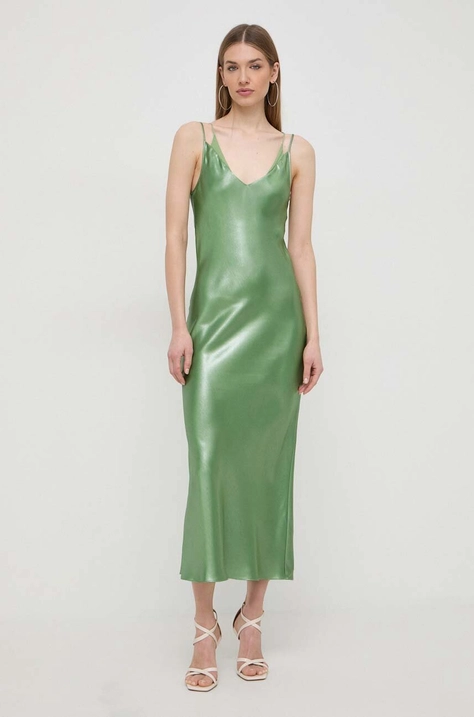 BOSS rochie culoarea verde, maxi, drept 50511832