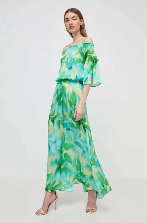 Liu Jo sukienka kolor zielony maxi rozkloszowana