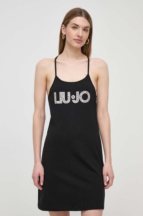 Бавовняна сукня Liu Jo колір чорний mini oversize