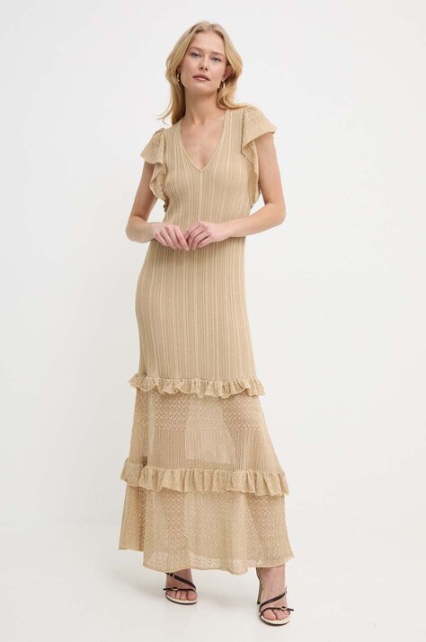 Liu Jo rochie culoarea bej, maxi, dreaptă