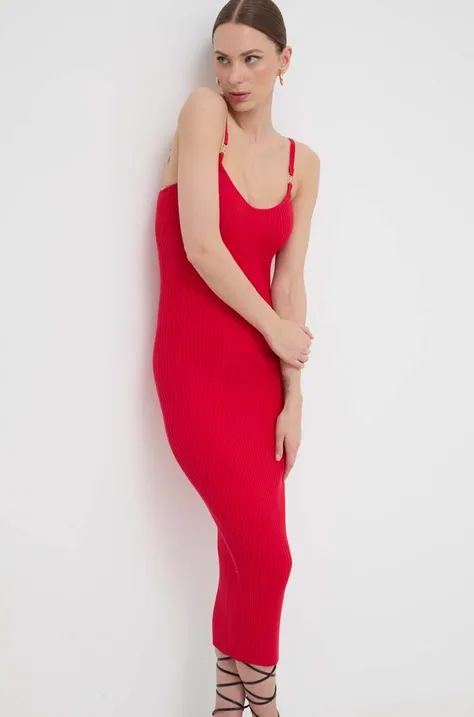 Сукня Liu Jo колір червоний midi облягаюча