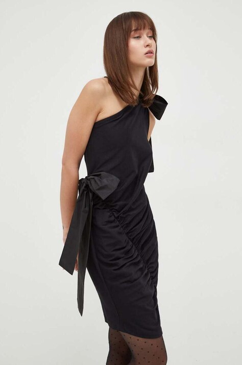 MSGM rochie culoarea negru, mini, evazată 3641MDA76.247002
