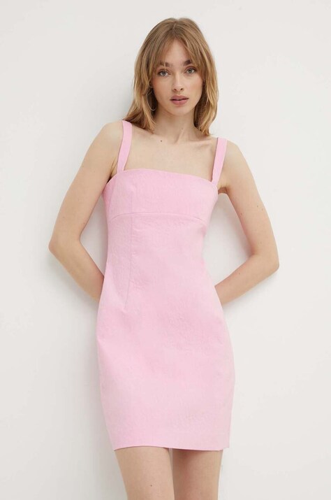HUGO rochie culoarea roz, mini, mulată, 50514123
