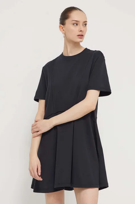 Bavlněné šaty UGG černá barva, mini, 1152855