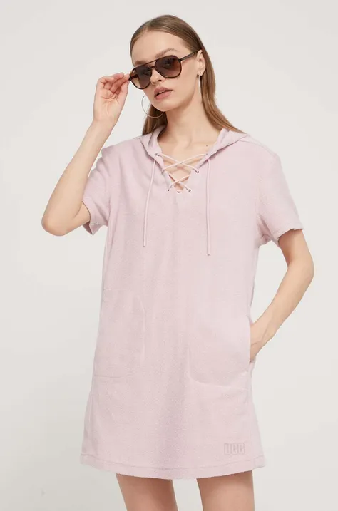 Haljina UGG boja: ružičasta, mini, ravna, 1152783