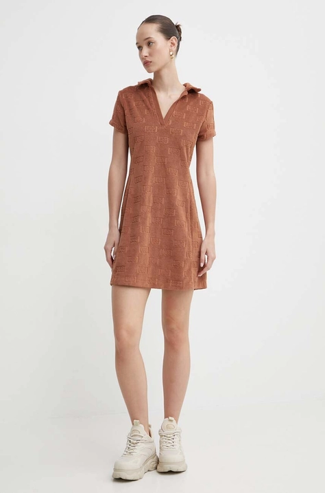 UGG rochie culoarea maro, mini, evazati, 1152864