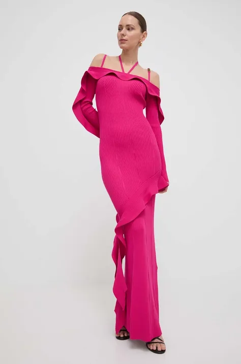 Haljina Versace Jeans Couture boja: ružičasta, maxi, uska