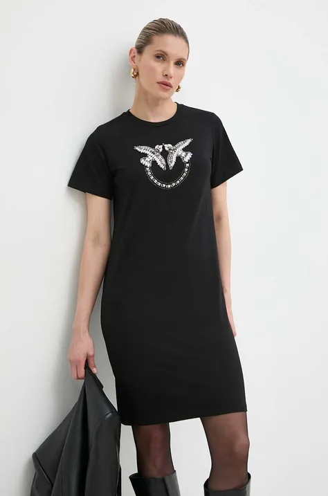 Памучна рокля Pinko Answear Exclusive в черно къса със стандартна кройка 103933.A1R7