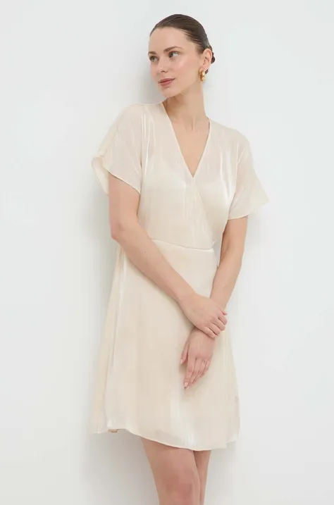 Платье Armani Exchange цвет бежевый mini расклешённая