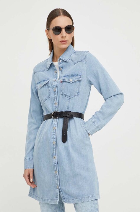 Levi's rochie din denim mini, dreaptă