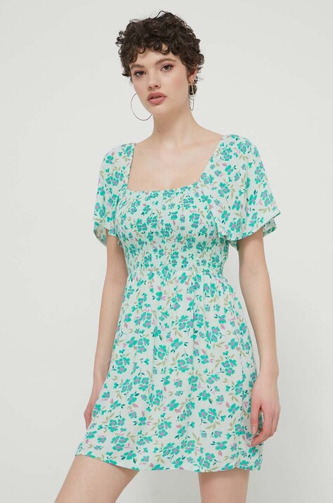 Billabong rochie culoarea turcoaz, mini, dreaptă, ABJWD00668