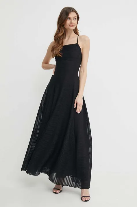 Emporio Armani sukienka kolor czarny maxi rozkloszowana 3D2A7J 2JJHZ