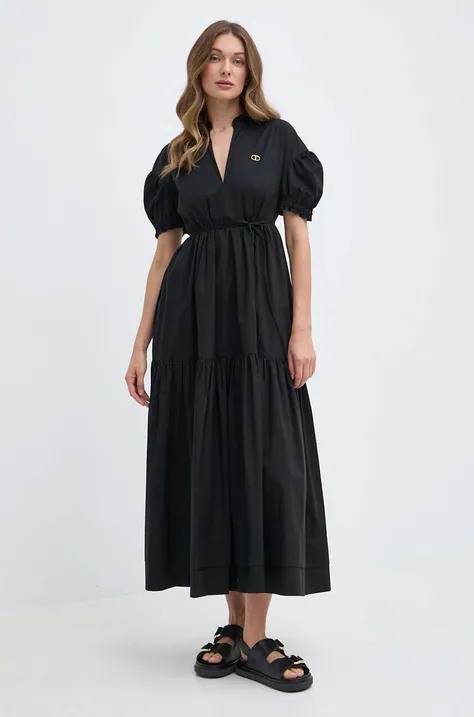 Платье Twinset цвет чёрный maxi расклешённая