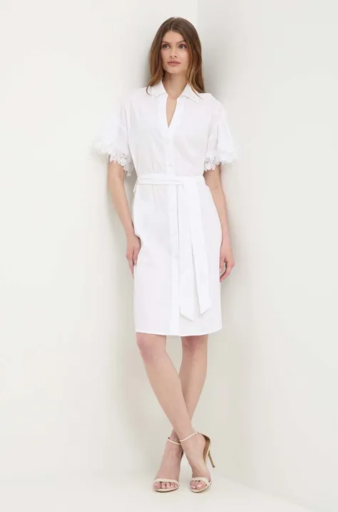Šaty Twinset bílá barva, mini, oversize